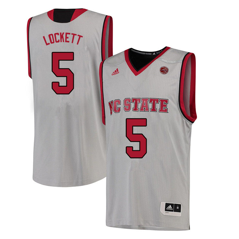 Men #5 Eric Lockett NC State Wolfpack College Basketball Jerseys Sale-White - Click Image to Close